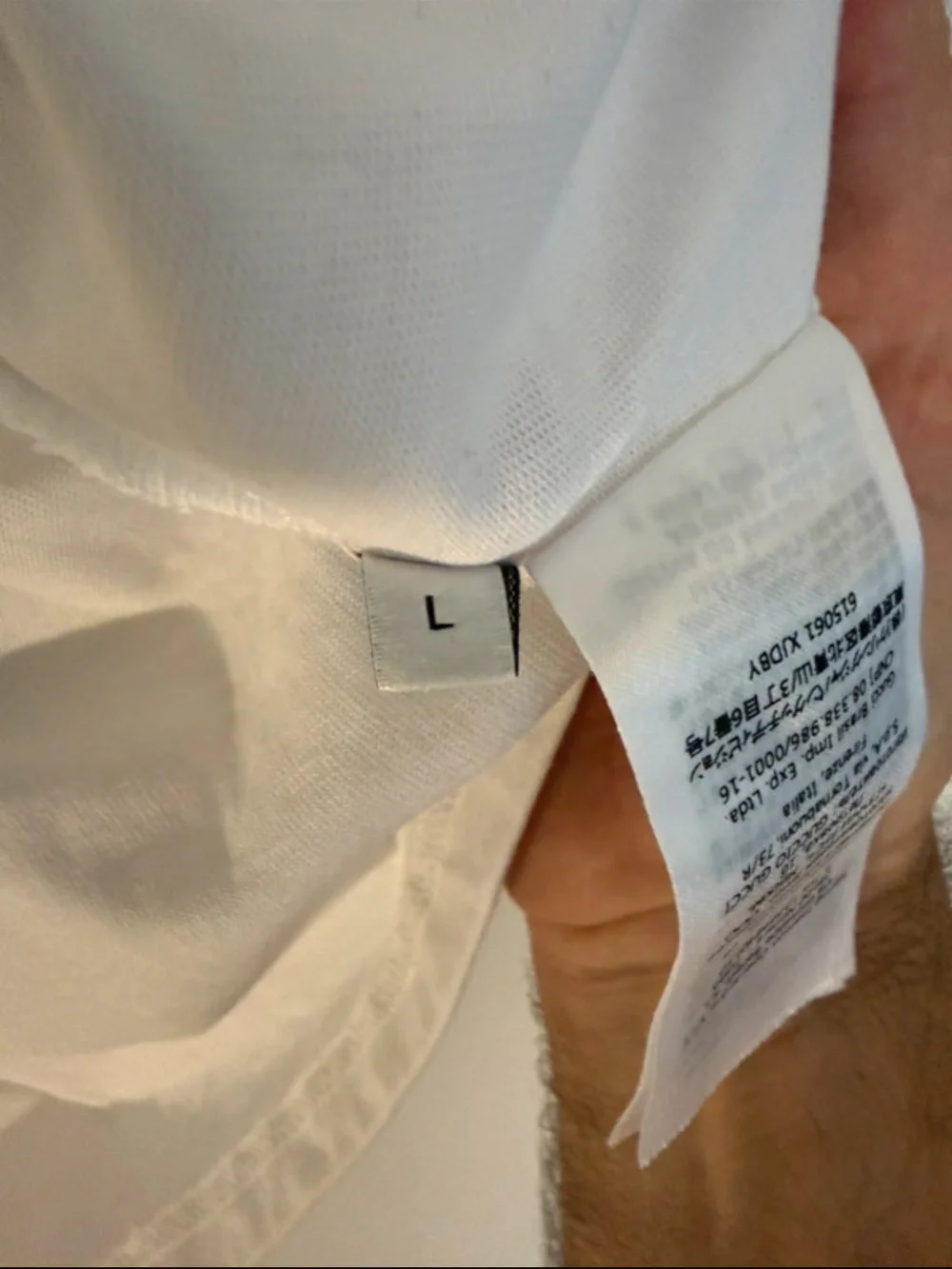 Gucci White Man  Tee with Black Textured Logo